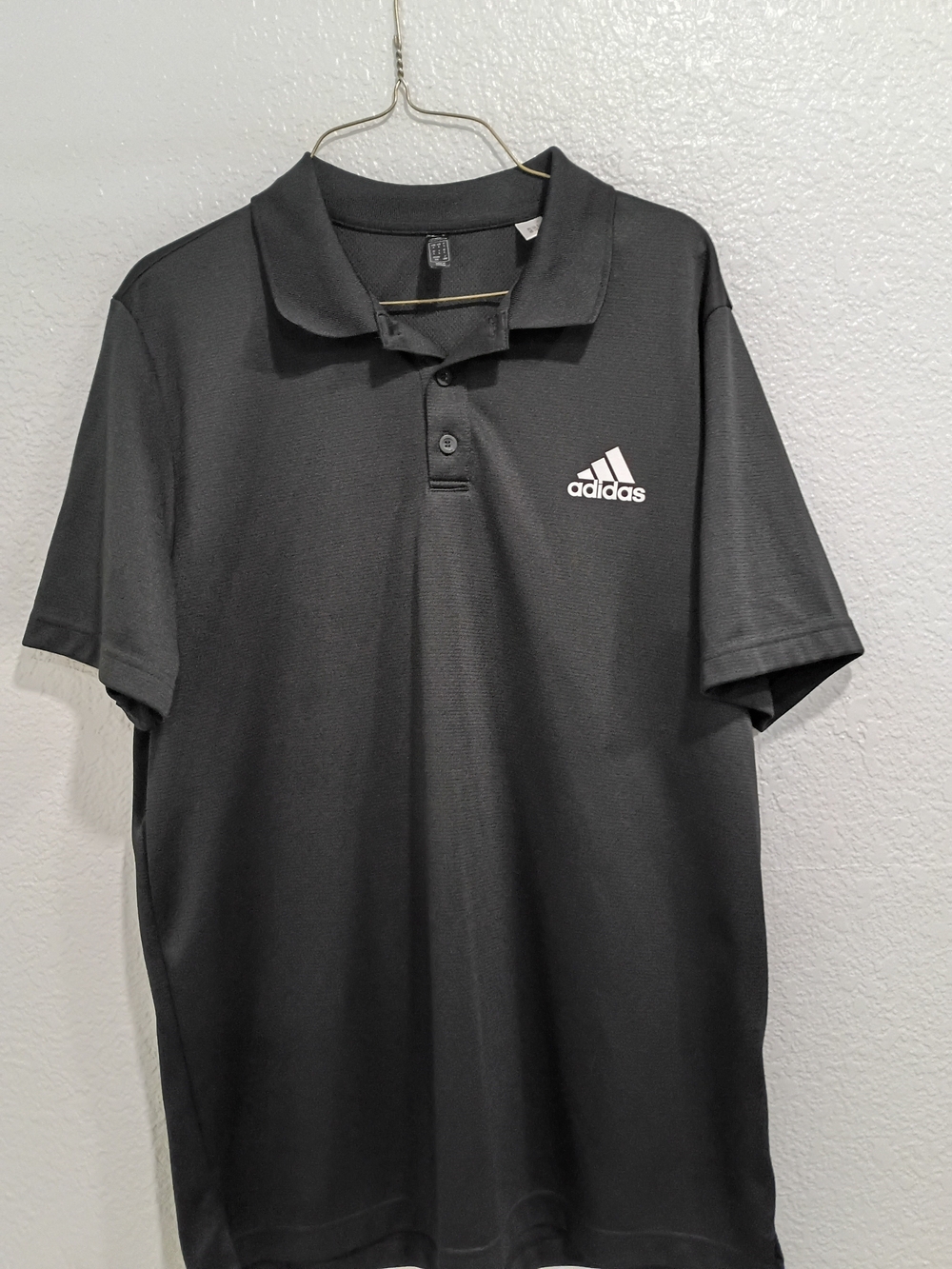 adidas Black Men's Performance Polo with White Logo